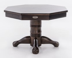 The Boca 3 in 1 Bumper Pool Table - 54" Octagon with SLATE bed in Espresso<br>FREE SHIPPING