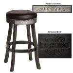 H-D® Bar & Shield Flames Barstool in Vintage Black finish~ Harley-Davidson®
