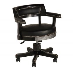 H-D® Bar & Shield Flames Poker Chair in Vintage Black finish - Harley-Davidson®