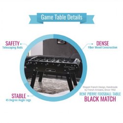 Rene Pierre Match Foosball Table in Black<br>FREE SHIPPING