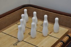 Bowling Pins with Pinsetter & Storage Bag for Shuffleboard Tables