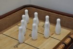Bowling Pins with Pinsetter & Storage Bag for Shuffleboard Tables