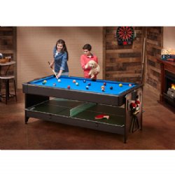 Pockey 3 in 1 Pool, Air Hockey & Ping Pong Table with Blue Cloth by FatCat <BR>FREE SHIPPING