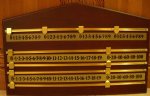 4-Player Wall Score Board available in Oak, Mahogany or Walnut by Berner Billiards