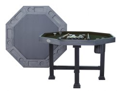 3 in 1 Table - Octagon 54" Urban Bumper Pool with SLATE bed in Midnight<br>FREE SHIPPING - ON SALE