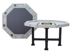 3 in 1 Table - Octagon 48" Urban Bumper Pool with SLATE bed in Silver Mist<br>FREE SHIPPING