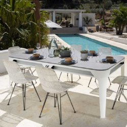 Hyphen 7 foot Outdoor Pool & Dining Table in Polar White by Cornilleau<BR>FREE SHIPPING