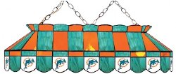 Miami Dolphins 40" Rectangular Stained Glass Shade