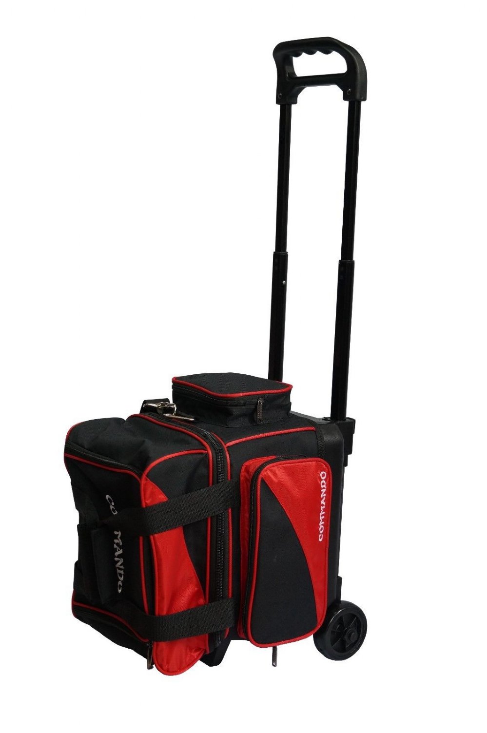 The Commando 1 Ball / Single Roller Bowling Ball Bag in Red & Black