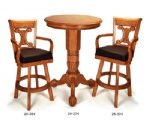 Oak Pedestal Pub Table & 2 Chair Set by Berner Billiards