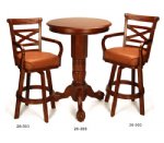 Honey Pedestal Pub Table & 2 Chair Set ~ by Berner Billiards