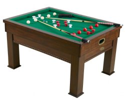 "The Weston" 3 in 1 - Rectangular SLATE Bumper Pool, Card & Dining Table in Brown by Berner Billiards<BR>FREE SHIPPING