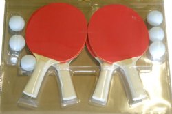 Table Tennis 4 Player Paddle / Racket Set with 6 Balls<BR>FREE SHIPPING