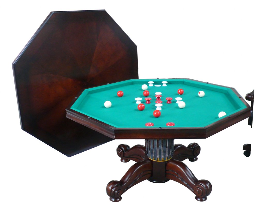 Berner Billiards 3 In 1 Table Octagon 54 With Per Pool Dark 3 In 1 Table Octagon 54 W Per Pool Dark Walnut By
