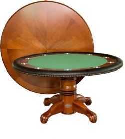 60" Round Poker Table w/ Dining Top in Walnut by Berner Billiards<br>FLOOR MODEL - FL ONLY