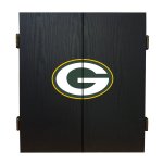 Green Bay Packers Fan's Choice Dartboard, Dart & Cabinet Set in Black<BR>FREE SHIPPING