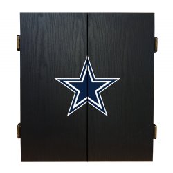 Dallas Cowboys Fan's Choice Dartboard, Dart & Cabinet Set in Black<BR>FREE SHIPPING
