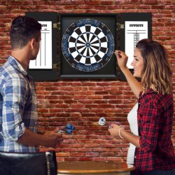 Dallas Cowboys Fan's Choice Dartboard, Dart & Cabinet Set in Black<BR>FREE SHIPPING