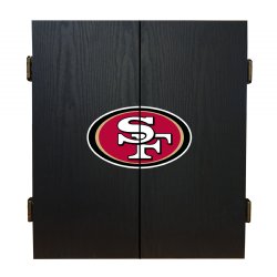 San Francisco 49ers Fan's Choice Dartboard, Dart & Cabinet Set in Black<BR>FREE SHIPPING