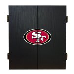 San Francisco 49ers Fan's Choice Dartboard, Dart & Cabinet Set in Black<BR>FREE SHIPPING