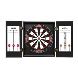 San Francisco 49ers Fan's Choice Dartboard, Dart & Cabinet Set in Black<BR>FREE SHIPPING