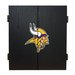 Minnesota Vikings Fan's Choice Dartboard, Dart & Cabinet Set in Black<BR>FREE SHIPPING