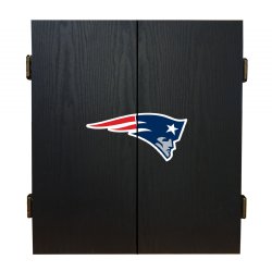 New England Patriots Fan's Choice Dartboard, Dart & Cabinet Set in Black<BR>FREE SHIPPING