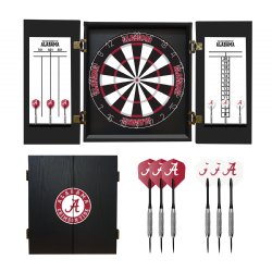 University Of Alabama - Crimson Tide Fan's Choice Dartboard, Dart & Cabinet Set in Black<BR>FREE SHIPPING