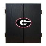 University of Georgia - Georgia Bulldogs Fan's Choice Dartboard, Dart & Cabinet Set in Black<BR>FREE SHIPPING