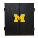 University Of Michigan - Wolverines Fan's Choice Dartboard, Dart & Cabinet Set in Black<BR>FREE SHIPPING