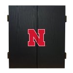 University Of Nebraska - Cornhuskers Fan's Choice Dartboard, Dart & Cabinet Set in Black<BR>FREE SHIPPING