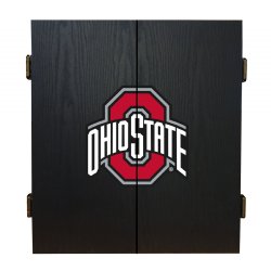 Ohio State Buckeyes Fan's Choice Dartboard, Dart & Cabinet Set in Black<BR>FREE SHIPPING