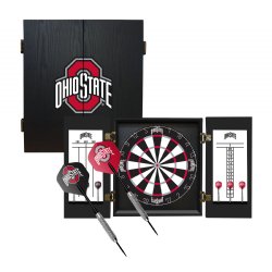 Ohio State Buckeyes Fan's Choice Dartboard, Dart & Cabinet Set in Black<BR>FREE SHIPPING