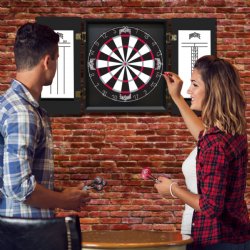 Ohio State Buckeyes Fan's Choice Dartboard, Dart & Cabinet Set in Black<BR>FREE SHIPPING