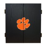 Clemson University Tigers - Fan's Choice Dartboard, Dart & Cabinet Set in Black<BR>FREE SHIPPING