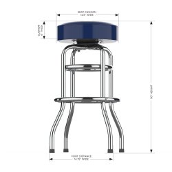 Dallas Cowboys Chrome Pub Bar Stool<BR>FREE SHIPPING