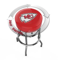 Kansas City Chiefs Chrome Pub Bar Stool<BR>FREE SHIPPING