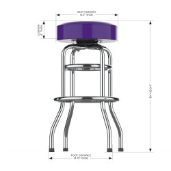 Minnesota Vikings Chrome Pub Bar Stool<BR>FREE SHIPPING