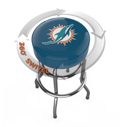 Miami Dolphins Chrome Pub Bar Stool<BR>FREE SHIPPING