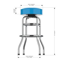 Carolina Panthers Chrome Pub Bar Stool<BR>FREE SHIPPING