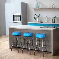 Carolina Panthers Chrome Pub Bar Stool<BR>FREE SHIPPING