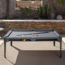 Hyphen 7 foot Outdoor Pool & Dining Table in Gray Black by Cornilleau<BR>FREE SHIPPING