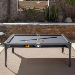 Hyphen 7 foot Outdoor Pool & Dining Table in Gray Black by Cornilleau<BR>FREE SHIPPING