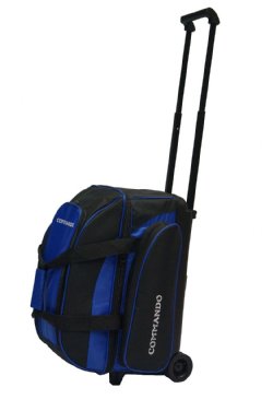 The Commando 2 Ball / Double Roller Bowling Bag in Blue & Black<BR>FREE SHIPPING