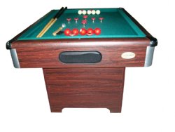 "The Basic" Slate Bumper Pool Table in Walnut by Berner Billiards<br>FREE SHIPPING - ON SALE