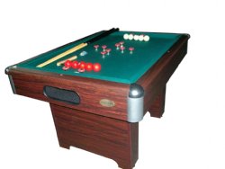 "The Basic" Slate Bumper Pool Table in Walnut by Berner Billiards<br>FREE SHIPPING - ON SALE