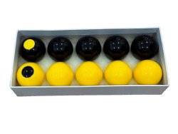 Full Set of Replacement Bumper Pool Balls in Black & Yellow-White<br>FREE SHIPPING