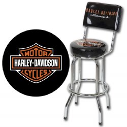 H-D® Bar & Shield Bar Stool with Backrest - Harley-Davidson®