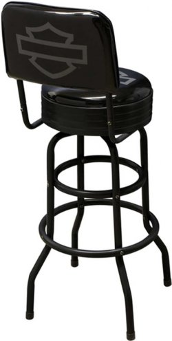 H-D® Open Bar & Shield Bar Stool with Backrest - Harley-Davidson®