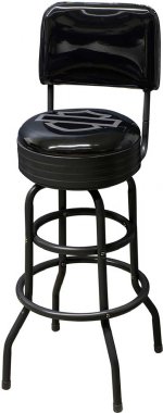 H-D® Open Bar & Shield Bar Stool with Backrest - Harley-Davidson®